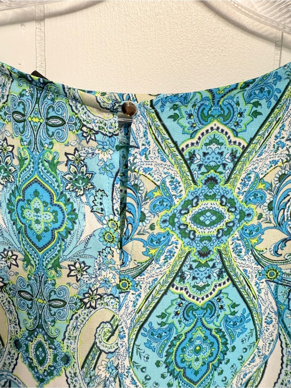 #18)  Sami & Jo Blue Paisley Ruffle-Sleeve Blouse - Picture 5 of 6